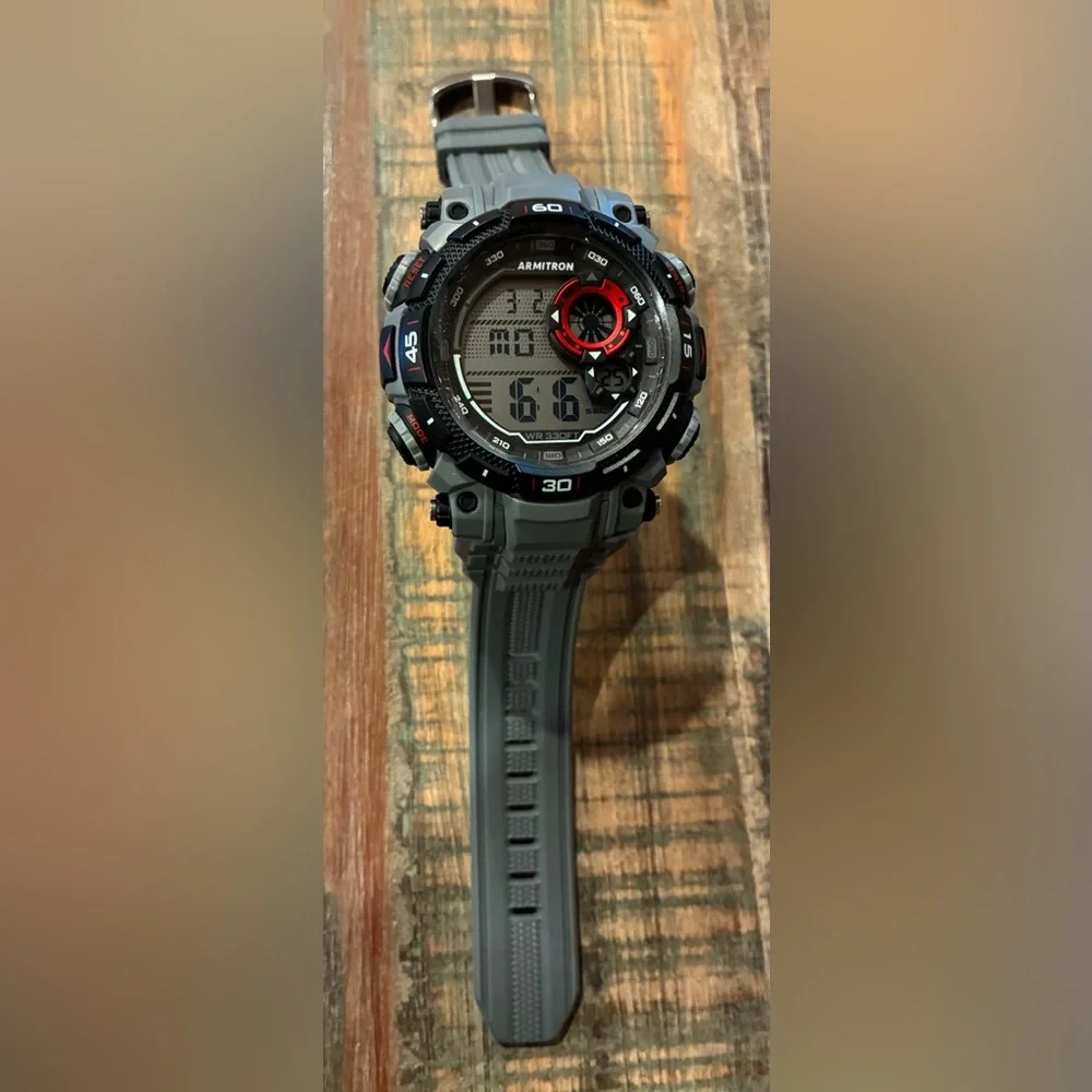 Armitron Sport Men's Digital Chronograph Gray Resin Strap Watch